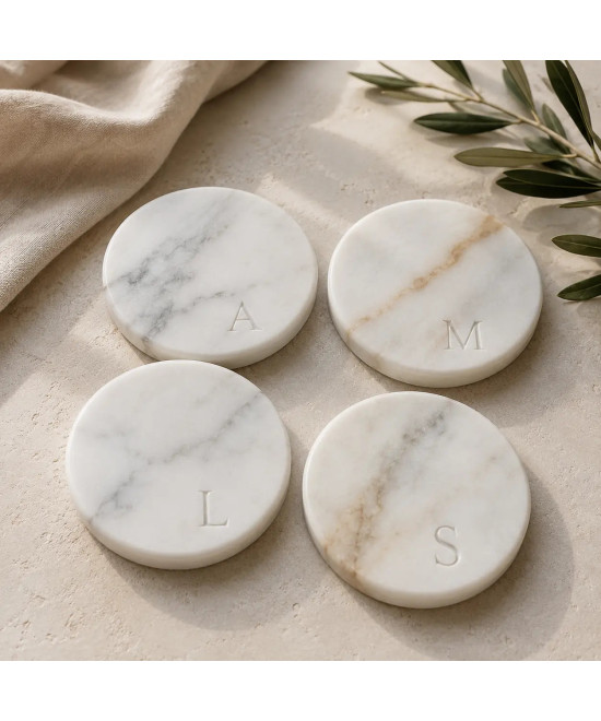 Posavasos de Mármol Personalizados | Pack de 4