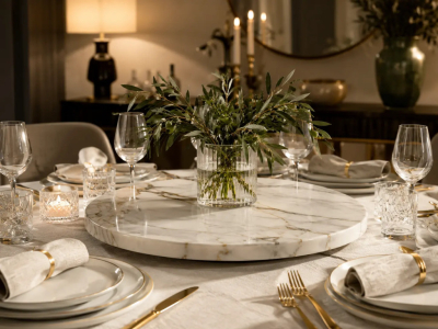 Cómo combinar el mármol blanco en una mesa elegante